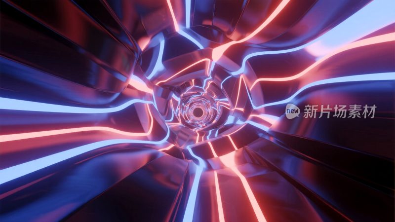 科幻风格发光隧道场景