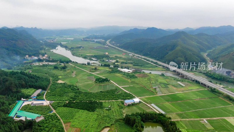 美丽乡村田园农业种植航拍