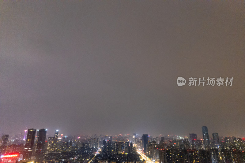 四川成都万家灯火夜景航拍图