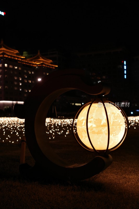 西安永宁门城市广场夜景及灯光装饰