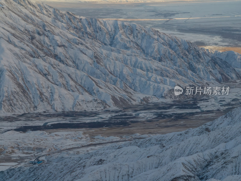 新疆喀什塔县帕米尔高原塔合曼湿地河道航拍