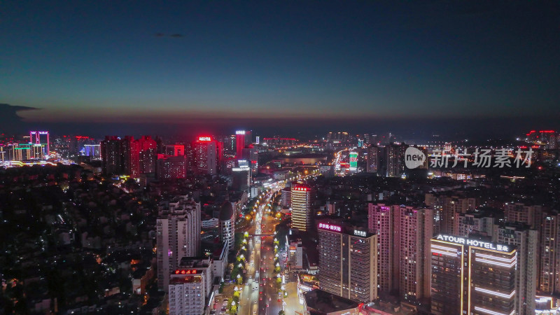 航拍四川泸州夜景泸州城市建设