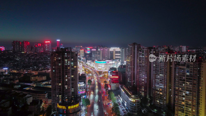 航拍四川泸州夜景