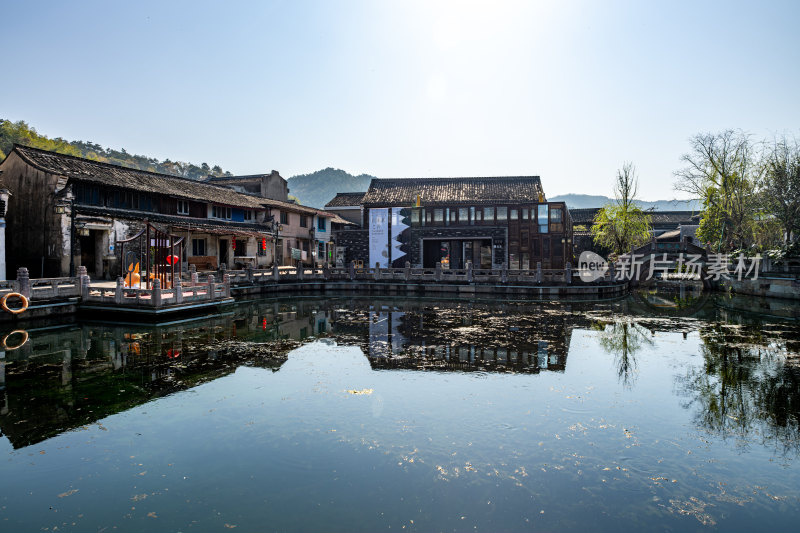 浙江宁波东钱湖韩岭老街水街景点景观