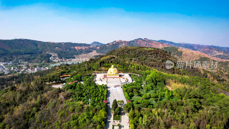 云南弥勒锦屏山4A景区航拍