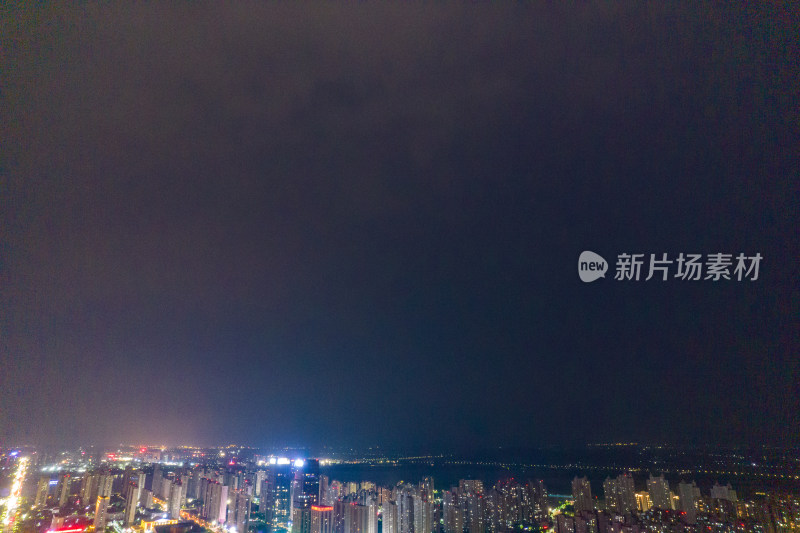 安徽蚌埠城市夜景航拍图