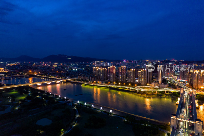 福建泉州城市夜景航拍摄影图