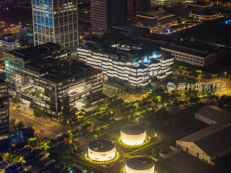 上海阿里巴巴徐汇滨江园区夜景