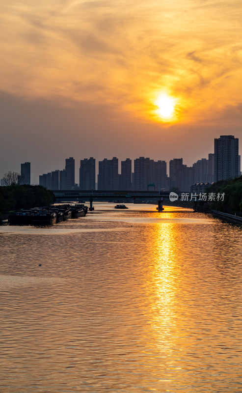 上海嘉定安亭苏州河吴淞江吴淞揽胜黄昏夕阳