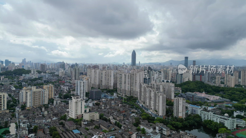 航拍浙江温州城市天际线