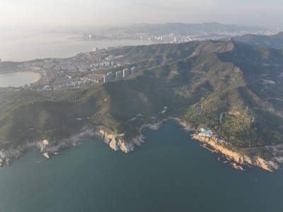 威海市孙家疃猫头山环海路山海城市风景