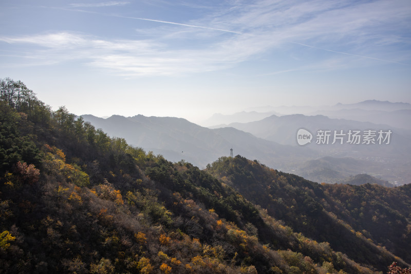 北京慕田峪秋日山脉壮阔景色