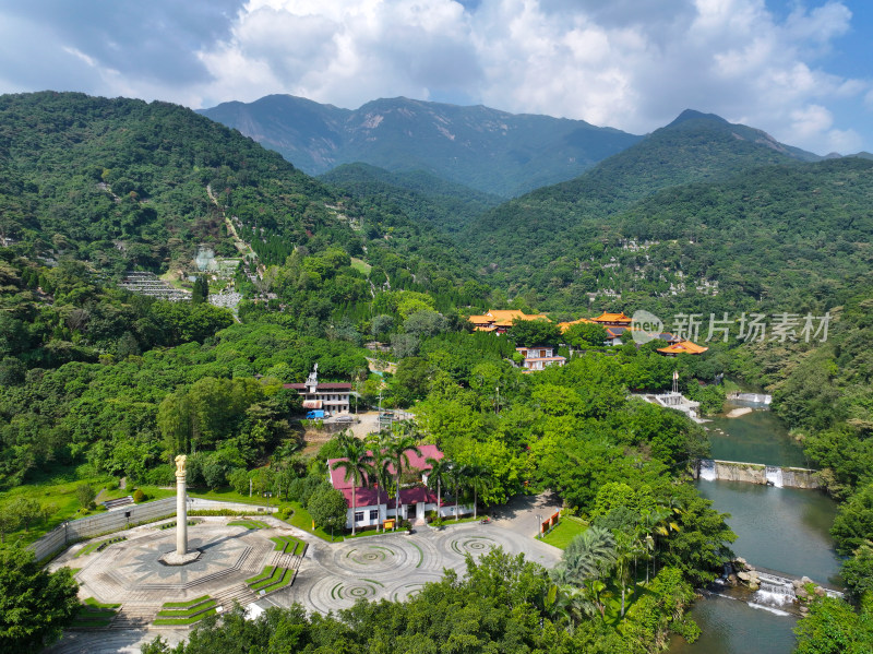 惠州市博罗县罗浮山风景名胜区延祥古寺航拍