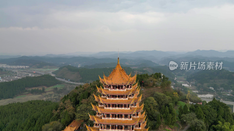 遂宁灵泉寺风景区航拍