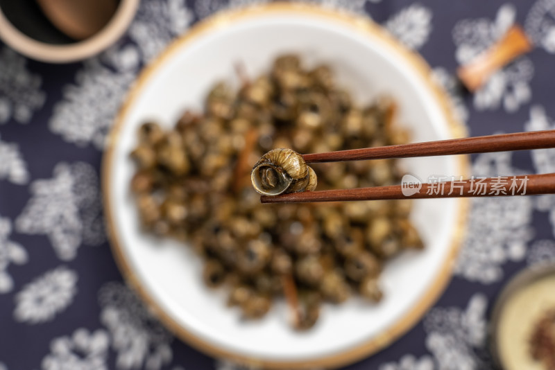 炒螺蛳螺肉中国菜农家菜美食特写