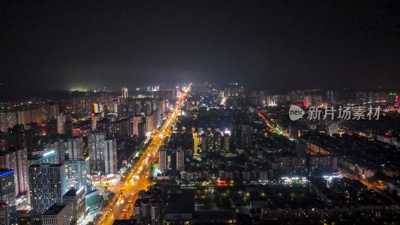 四川内江城市夜景灯光航拍图