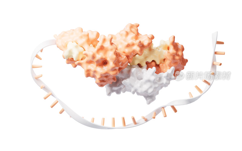 生物科技概念RNA基因元素3D渲染