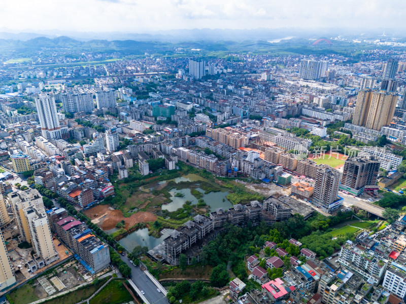 来宾城市建设城市发展航拍图