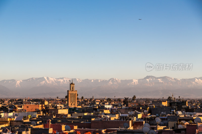 马拉喀什城市夕阳