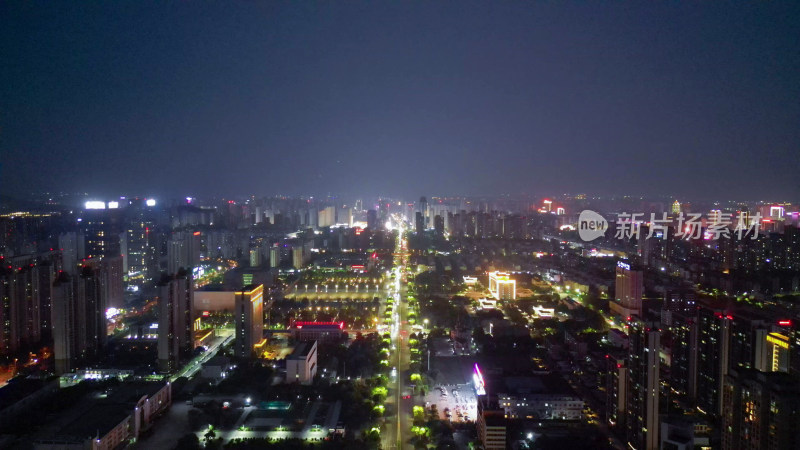 航拍安徽蚌埠大景蚌埠夜景