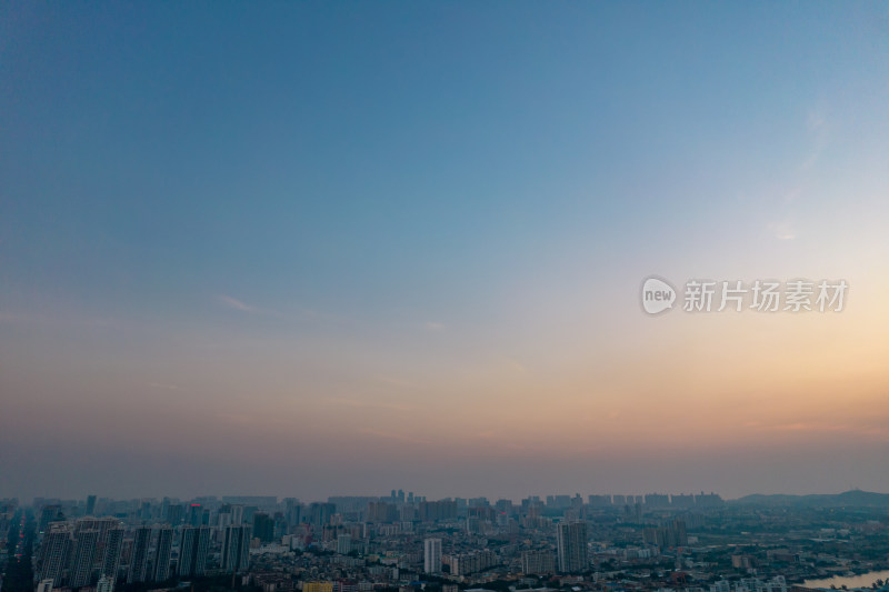 广西北海城市夕阳晚霞航拍摄影图