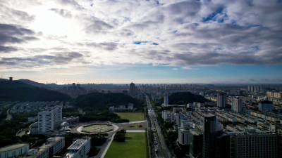 浙江台州城市风光航拍