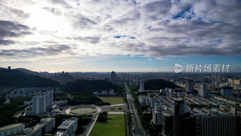 浙江台州城市风光航拍