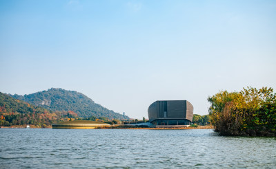 杭州萧山湘湖景区跨湖桥遗址博物馆建筑景观