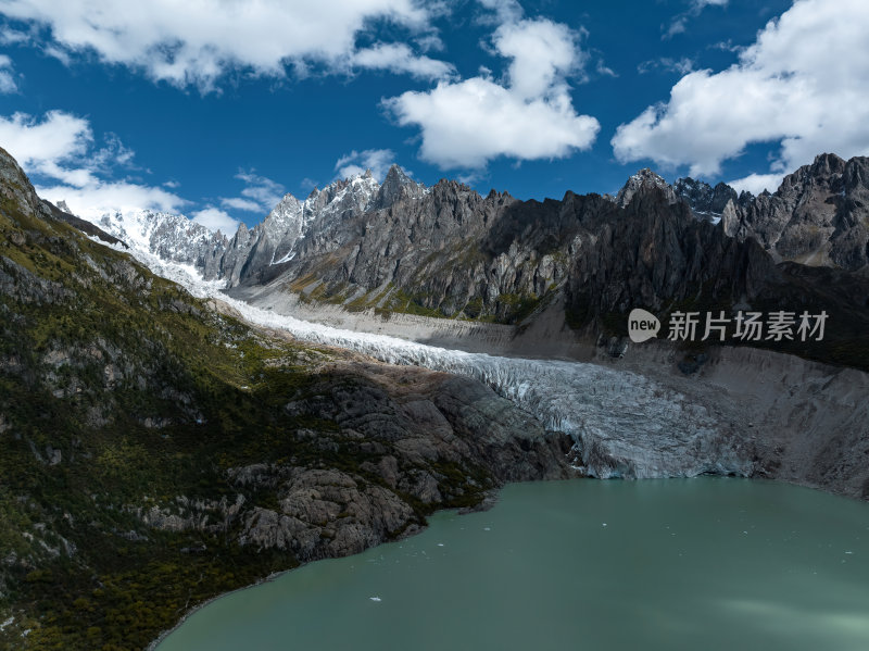 西藏那曲地区布加雪山冰川高空航拍