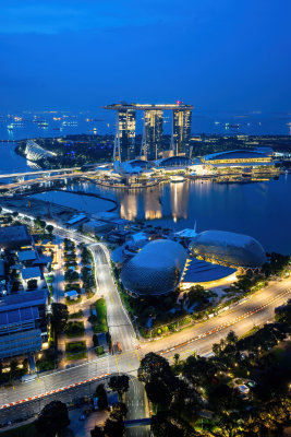 新加坡滨海湾金沙海滨奥林匹克蓝调夜景