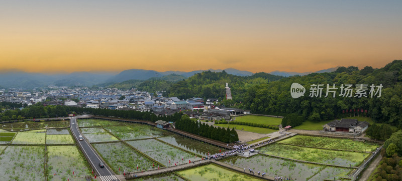 福建龙岩古田会议旧址航拍