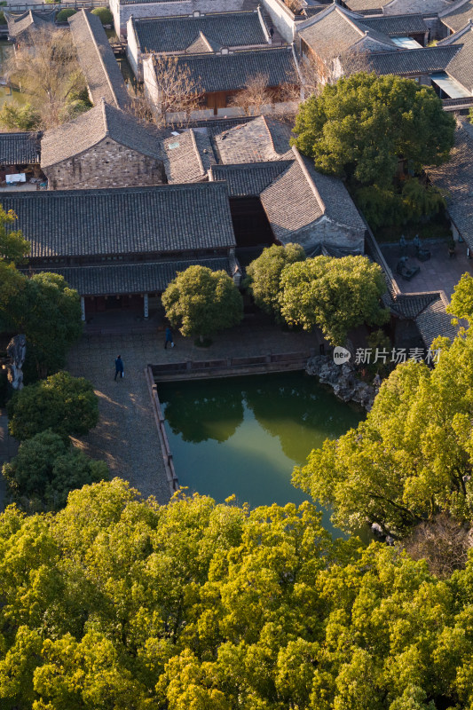 宁波天一阁景区航拍