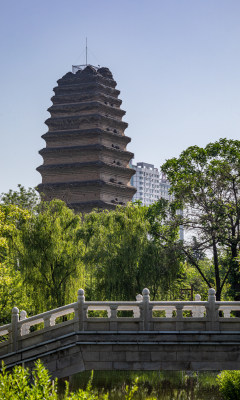 陕西西安小雁塔遗址公园西安博物馆景点景观