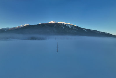 新疆北疆阿勒泰喀纳斯冬季雪景童话世界航拍