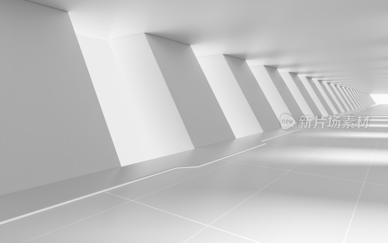 白色建筑隧道 3D渲染