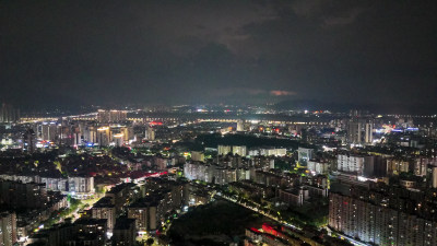 肇庆城市夜景大景航拍图