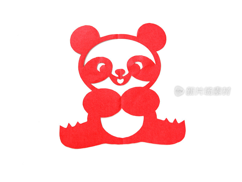 传统剪纸窗花国宝熊猫