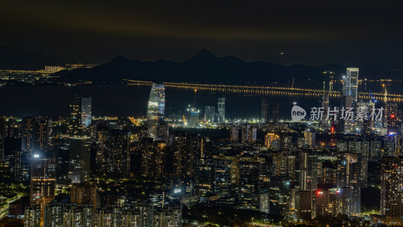 城市夜景鸟瞰全景