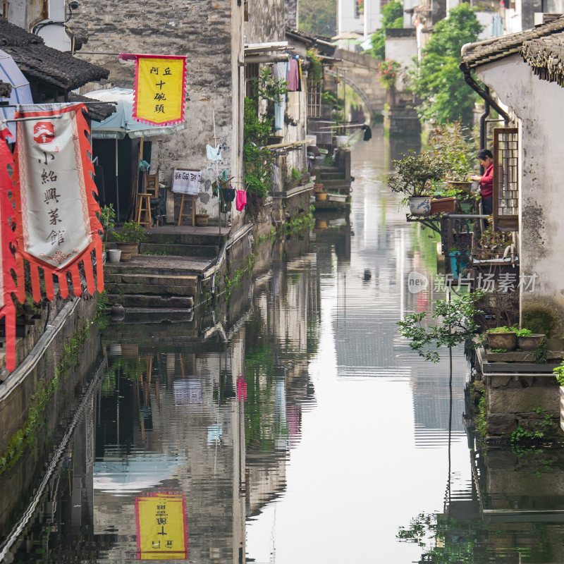 绍兴仓桥直街江南水乡风景