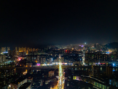 达州夜景航拍图