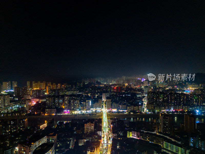 达州夜景航拍图