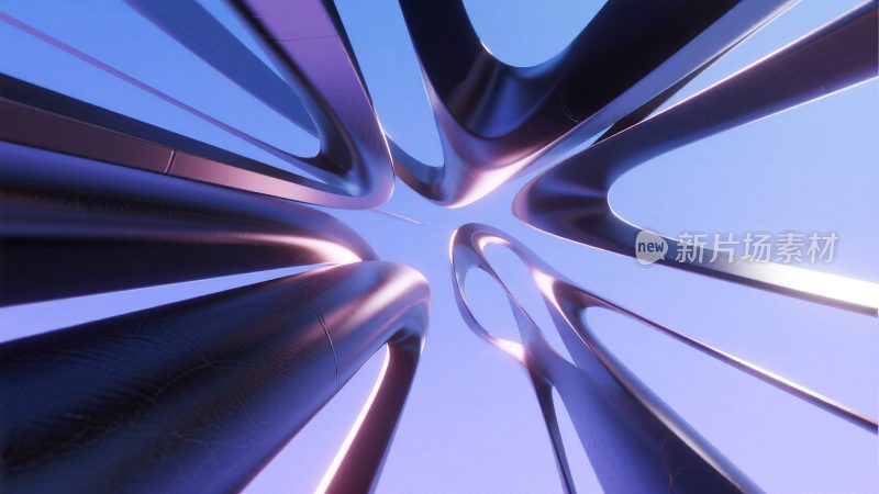 抽象光影几何结构画面