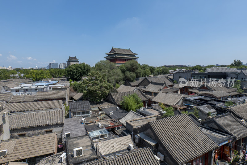 北京钟鼓楼古建筑屋顶楼阁