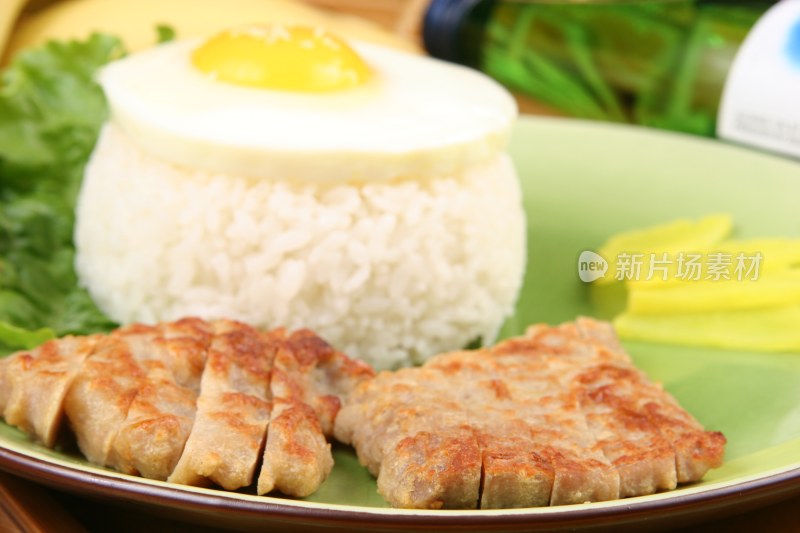 煎肉饼饭套餐