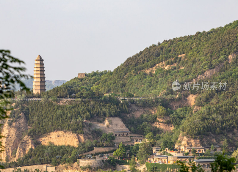 陕西延安宝塔山宝塔岭山寺塔摘星楼