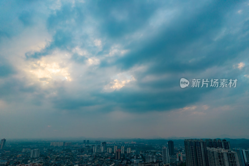 广西钦州城市风光航拍摄影图
