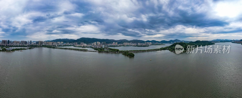 湖北黄石城市风光航拍全景图