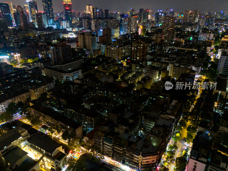 成都春熙路夜景航拍图