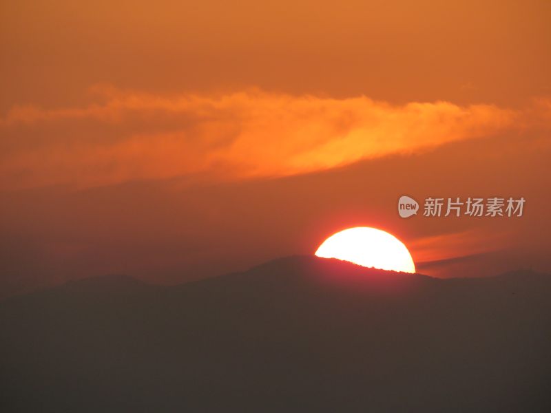 北京景山公园日落风景