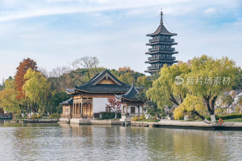 浙江嘉兴南湖旅游区-南湖湖畔景观